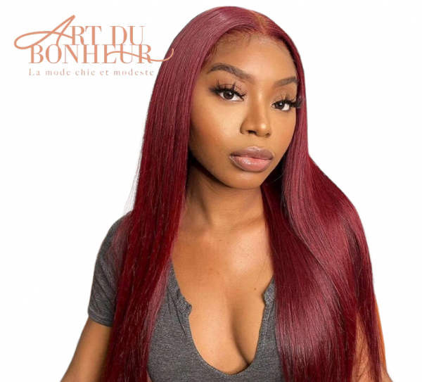 Lace frontal wig rouge bordeaux