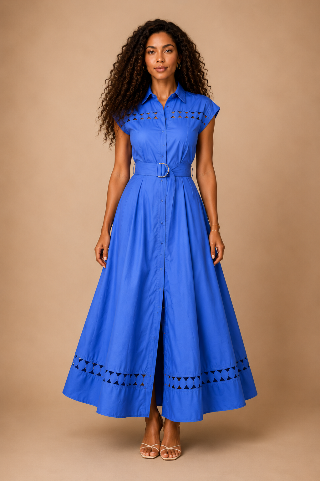 Robe longue Elegante ceinturée