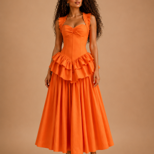 Robe Orange Éclat Majestueux