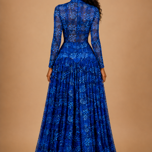 Robe longue Bleue Impériale