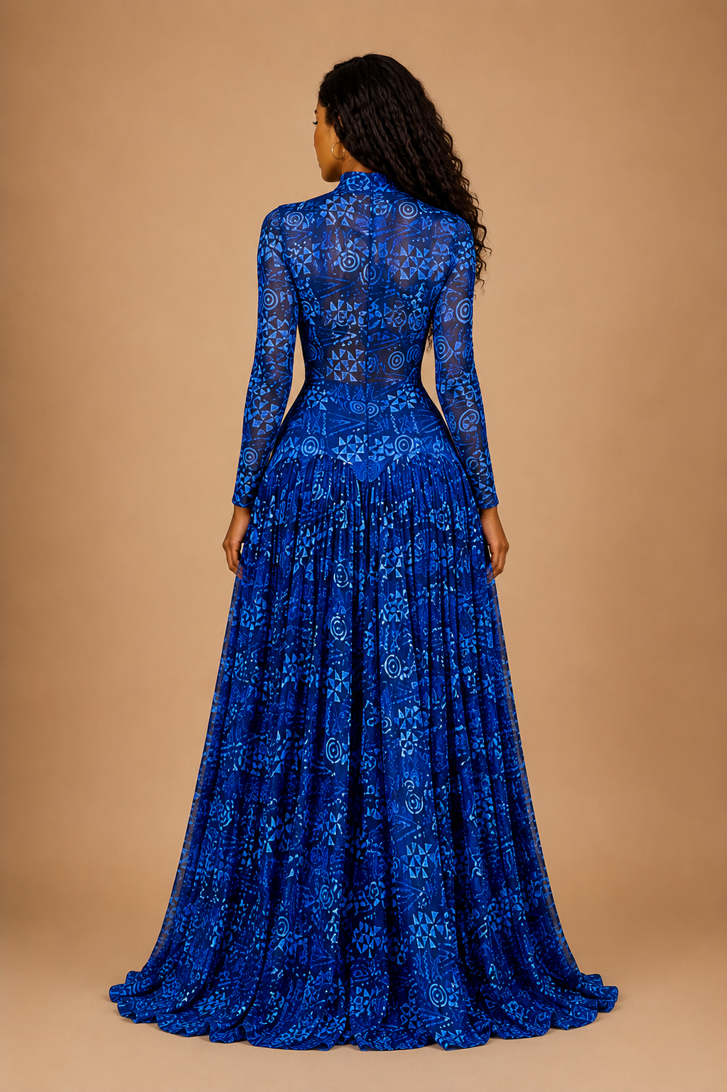 Robe longue Bleue Impériale