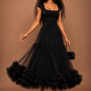 Jupe Longue Élégance en Tulle