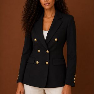 Blazer Noir Croisé Femme