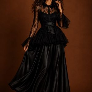 Robe Longue Noire Dentelle
