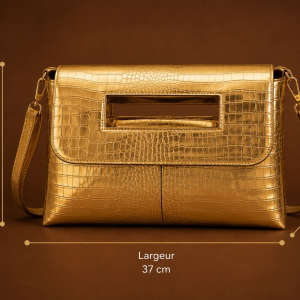 Sac Élégance Croco Doré